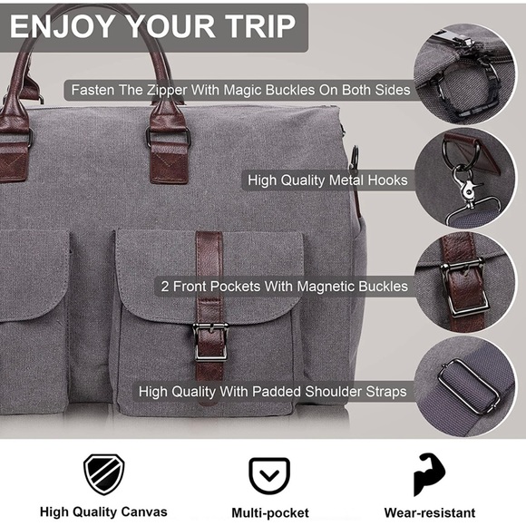 Convertible Travel Garment Bag,Carry on Garment Duffel Bag for Me… - Picture 5 of 7